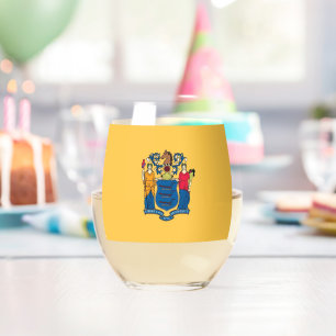 Sans Pied Verre à vin avec drapeau du New Jersey, USA