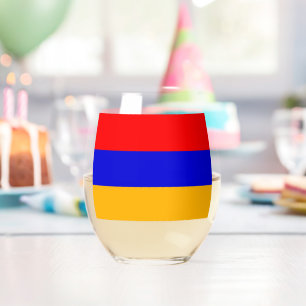 Sans Pied Verre à vin avec le drapeau de l'Arménie