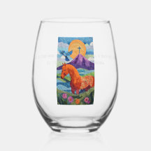 Verre à vin Broderie de femmes de valeur