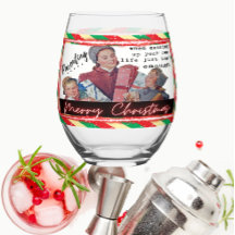 Verre à vin drôle de Noël Rétro Meilleure Amie Par