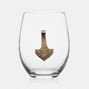 Sans Pied Verre à vin Gold Thor Hammer