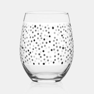 Sans Pied Verre à vin Pois noir et blanc