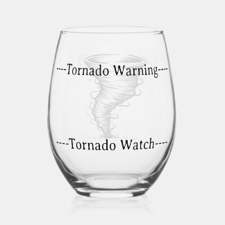 Sans Pied Verre à vin pour veillée de tornade / alerte de to