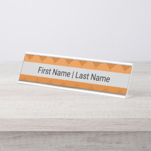 Sans Serif Schriftart Grau Orange Schreibtisch Nam Schreibtischnamensplakette