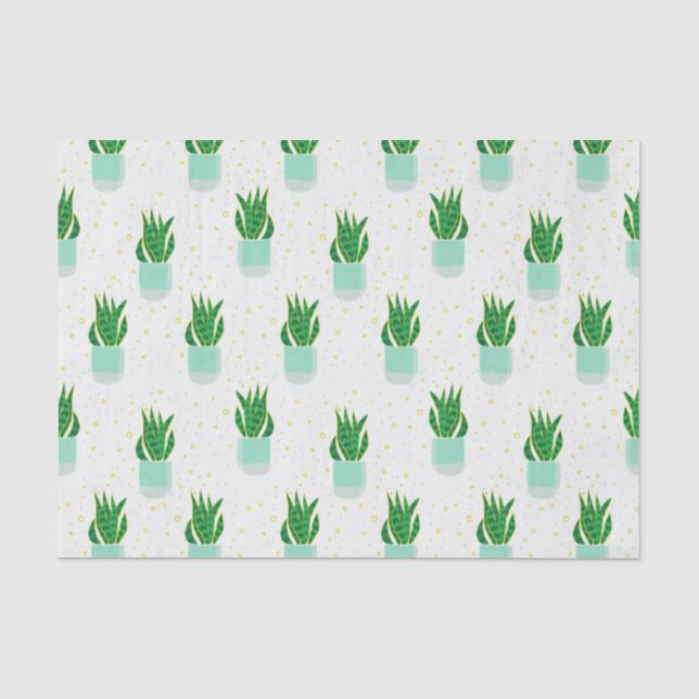 Sansevieria Schlange Pflanze drucken Seidenpapier (Vorderseite)