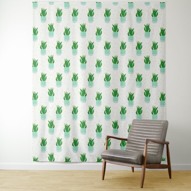 Sansevieria Schlange Pflanze drucken Wandteppich (Beispiel)