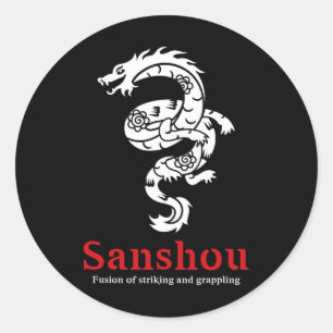 Sanshou-Drache Sanda chinesisches Boxen Kampfsport Runder Aufkleber