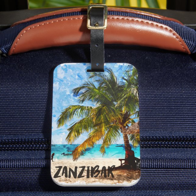 Sansibar Africa Tropical Beach Travel Gepäckanhänger (Vorderseite Insitu 2)