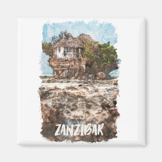 Sansibar Africa Vintage Travel Magnet (Vorne)
