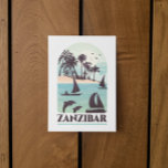 Sansibar Afrika Vintag Postkarte<br><div class="desc">Schöne Postkarte und Souvenir des ostafrikanischen Tansania Landes von Sansibar. Es zeigt Palmen und eine Strandlandschaft. Eine tolle Geschenkidee für Ihre Familie und Ihre Lieben.</div>