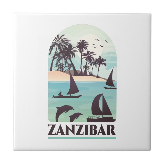 Sansibar Afrika Vintage  Fliese (Vorderseite)