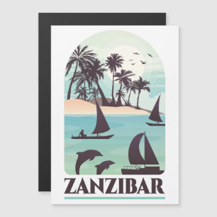 Sansibar Afrika Vintage Magnetkarte