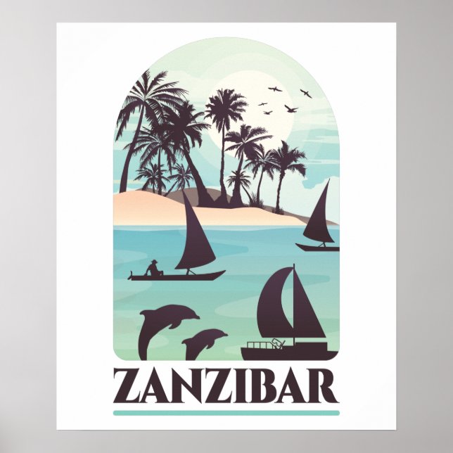 Sansibar Afrika Vintage Mauer Poster (Vorne)