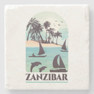 Sansibar Afrika Vintage  Steinuntersetzer