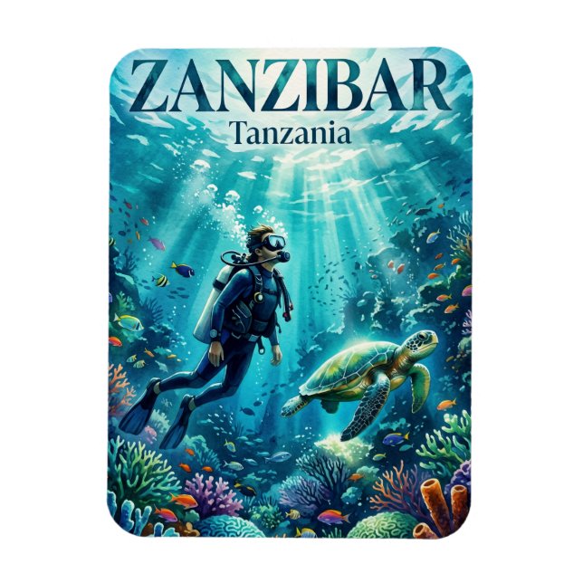 Sansibar-Archipel Tansania Magnet (Vertikal)