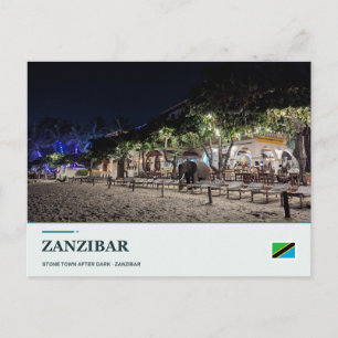 Sansibar Stone Town nach Einbruch der Dunkelheit Postkarte