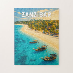 Sansibar Tansania Illustration Reise Kunst Vintage