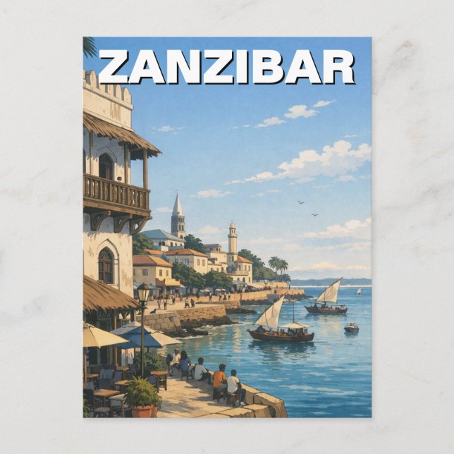 Sansibar Tansania Reise Postkarte (Vorderseite)