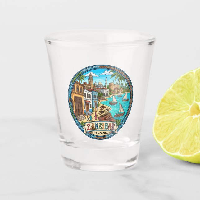 Sansibar Tansania Schnapsglas (Vorderseite)