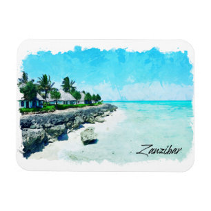 Sansibar Tansania Tropisches Retro Vintage Reise Magnet
