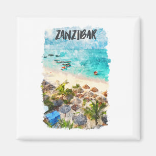 Sansibar Tansania Vintage Reise Magnet