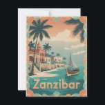 Sansibar Vintag Postkarte<br><div class="desc">Mit dieser Vintagen Postkarte,  die eine ruhige Küste und ein traditionelles Dhow-Segelboot beherbergt,  tauchen Sie ein in die ruhige Schönheit Sansibars. Das Design spiegelt den zeitlosen Charme des Indischen Ozeans und das reiche kulturelle Erbe dieses tropischen Paradieses wider. Ideal für Sammler exotischer Reisekunst und Vintager Küstenthemen.</div>
