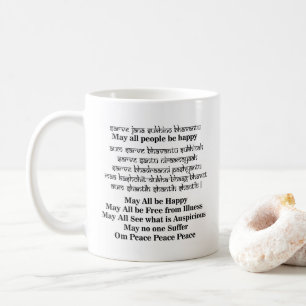 Sanskrit-Mantra für Frieden Kaffeetasse
