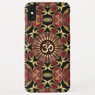 Sanskrit Om Gold + Red Baroque iPhone 3 Fall title_seo2