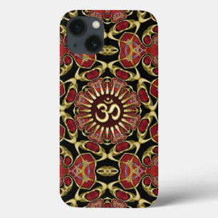 Sanskrit Om Gold + Roter Barock iPad Air Hüllen