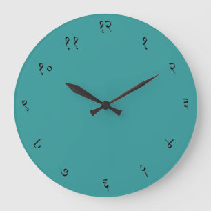 Sanskrit Wand-Uhr-große Runde (aquamarin) Große Wanduhr