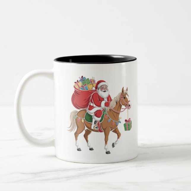sant ride on a horse customised mug design  zweifarbige tasse (Links)
