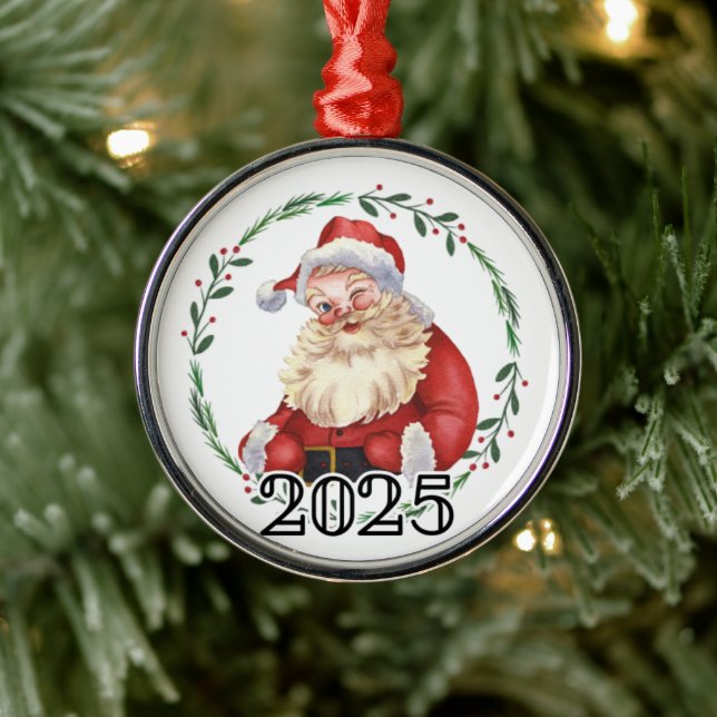 Santa 2025 ornament aus metall (Baum)