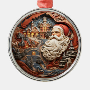 Santa 3D Ornament Aus Metall