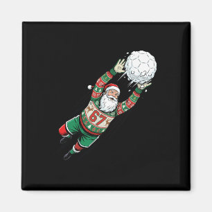 Santa 67 Fußball-Torhüter-Hässlicher-Weihnachtspul Magnet