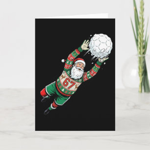 Santa 67 Fußball-Torhüter-Hässlicher-Weihnachtssch Karte