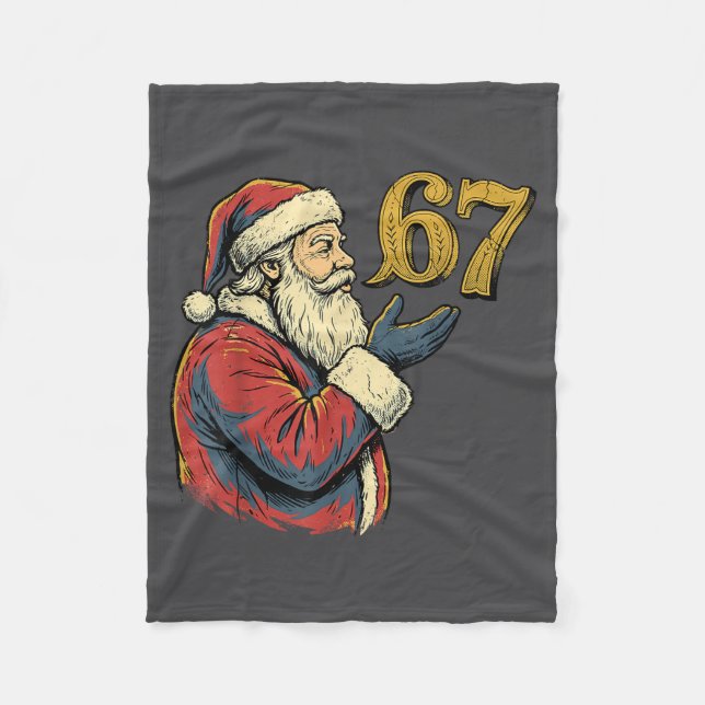 Santa 67 Number Funny Christmas Meme Se  Fleecedecke (Vorderseite)