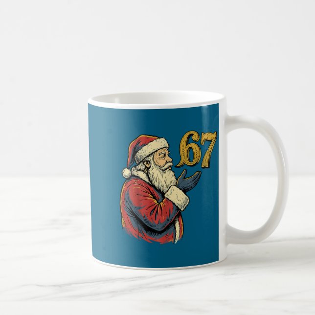 Santa 67 Number Funny Christmas Meme Se  Kaffeetasse (Rechts)