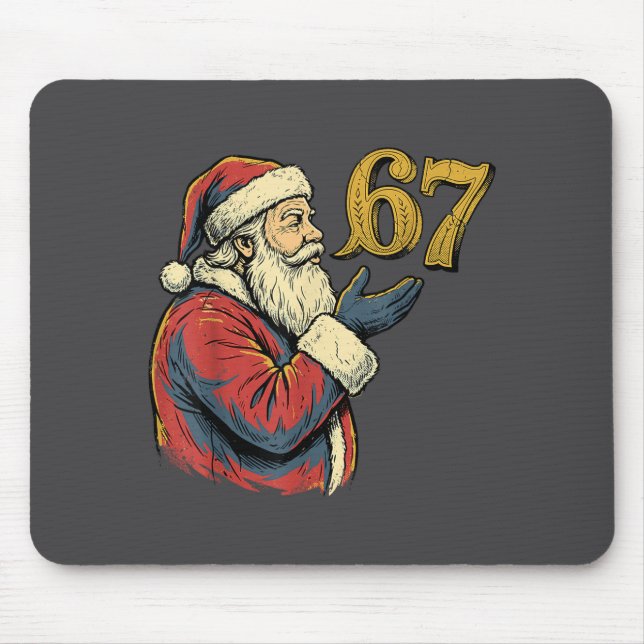 Santa 67 Number Funny Christmas Meme Se  Mousepad (Vorne)