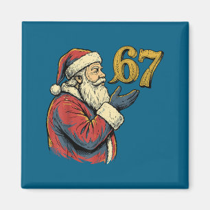 Santa 67 Nummer Lustiger Weihnachts-Meme Se Magnet
