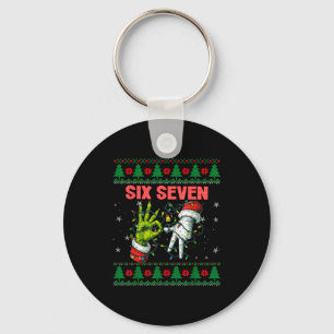 Santa 67 Weihnachts hässlicher Pullover Finger Six Schlüsselanhänger
