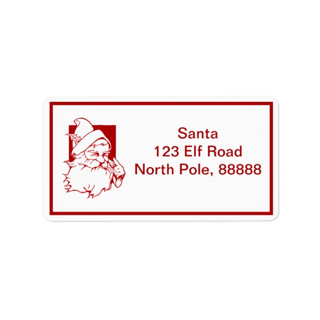 Santa Address Labels Adressaufkleber (Vorne)