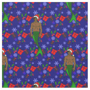 santa afrikanische schwarze Frau hässliche Weihnac Stoff
