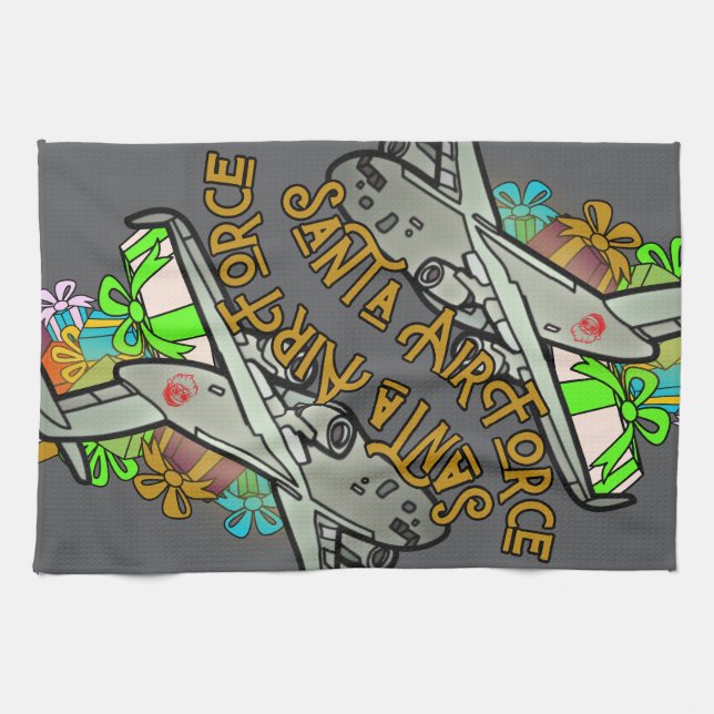 Santa, Air Force, Army Geschirrtuch (Horizontal)