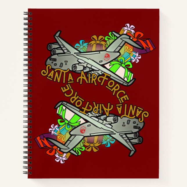 Santa, Air Force, Army Notizbuch (Vorderseite)
