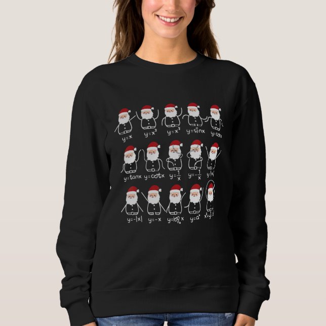 Santa Algebra Dance Graph Math Lehrer Gleichung X Sweatshirt (Vorderseite)