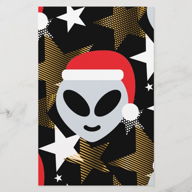 Santa Alien Eemoji Briefpapier (Vorderseite)