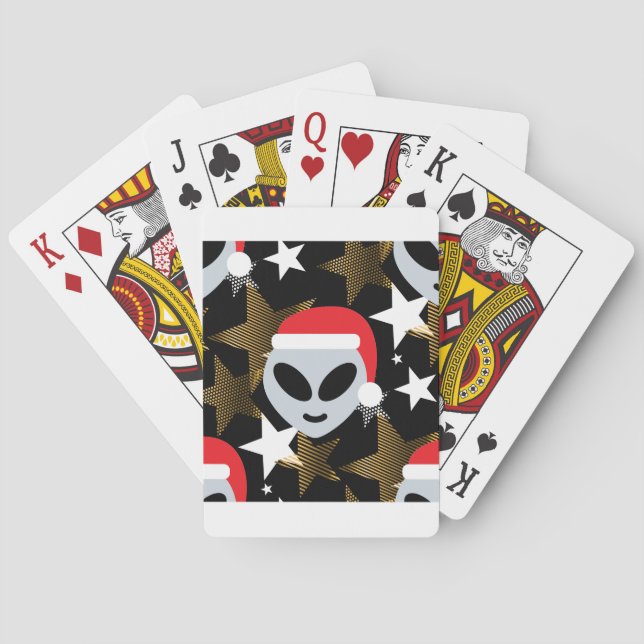 Santa Alien Eemoji Spielkarten (Rückseite)