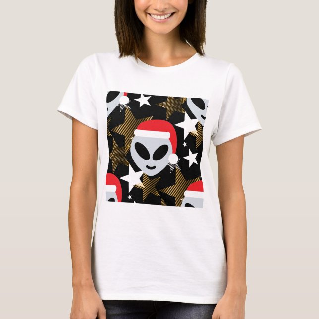 Santa Alien Eemoji T-Shirt (Vorderseite)