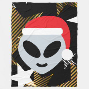 santa Alien Emoji Decke