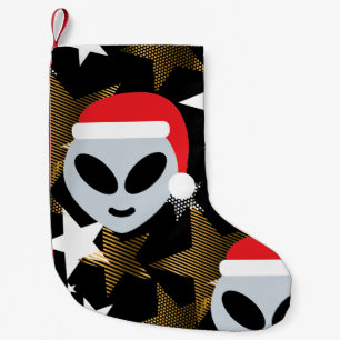 santa Alien emoji Weihnachtsfeier Strumpf Kleiner Weihnachtsstrumpf